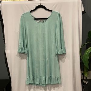 Andree by Unit mint green tunic dress ruffles lrg